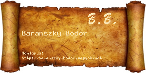 Baranszky Bodor névjegykártya